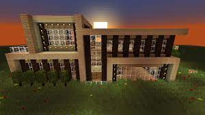 Small wood house minecraft project. Modern Wooden House Creation Minecraft Pe Maps