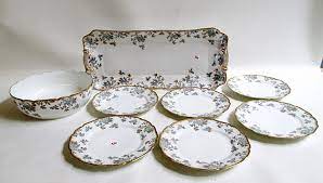 $29.99 was $37.99 save 21% only 2 left in stock add. Lot Limoges Porcelain Fish Set In A Blue Floral Pattern Consisting Of Fish Platter Round Serving Bowl 9 Diameter And Six Plates