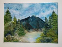 Painting By Katerina Pfeiferova Silent Nature Ticha Priroda Zatisi Stromu Keru A Cistych Vod 30x40cm Akryl A Tempera Na Nature Painting Natural Landmarks