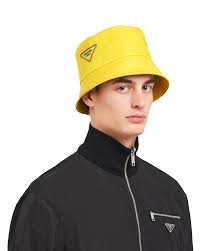Yellow Ardesia Nylon Bucket Hat Prada