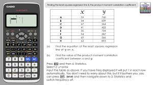 Least Squares Regression Line Product Moment Correlation Coefficient O Calculator Regression Graphing Calculator