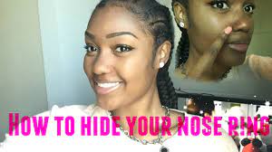 How To Hide Your Nose Piercing Putting In Nose Retainer Youtube