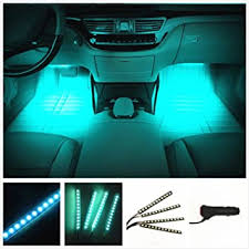 Amazon Com Car Led Strip Light Ej S Super Car 4pcs 36 Led Car Interior Lights Under Dash Lighting Waterproof Kit Atmosphere Neon Lights Strip For Car Dc 12v Ice Blue Automotive