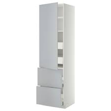 metod maximera white veddinge grey hi cab w shlvs 4 drawers dr 2 frnts 60x60x220 cm ikea kast planken lade kast