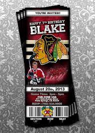 Chicago Blackhawks Ticket Invitation Ticket Invitation Happy 7th Birthday Invitations