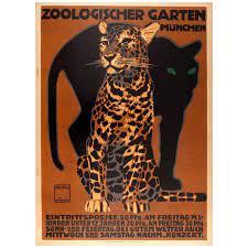 Original Antique Poster By Hohlwein For Munich Zoo Zoologischer Garten Munchen Vintage Poster Art Vintage Posters Zoological Garden