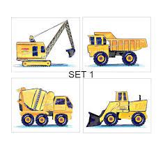 Construction Wall Art For Nursery Or Big Boy Room Decor Etsy Big Boy Room Decor Big Boy Room Kids Art Prints