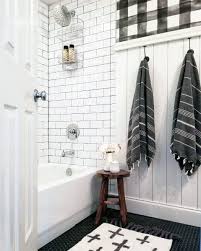 Bathroom makeover with a faux subway tile surround and kate spade colorful shower curtain. Top 50 Best Subway Tile Shower Ideas Bathroom Designs