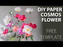 It S Never Easier To Diy Paper Cosmos Flower As The Templates Are Free Here The Top View Of The Paper Paper Flowers Paper Flower Tutorial Paper Flower Template