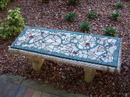 Garden Bench Mosaic Furniture Mosaic Garden Art Mosaic Birdbath