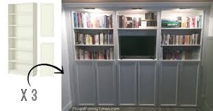 Billy (stylised as billy) is a bookcase sold by the swedish furniture company ikea. How To Make A Diy Wall To Wall Ikea Built In Bookcase A Billy Bookshelf Hack Frugal Family Times