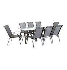 Koda 345 X 210 X 100 Cm 9 Pce Aluminium Set Beige Lowest Prices Specials Online Makro Metal Patio Furniture Aluminum Furniture Patio Dining Set