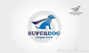 blue super dog with a cape superdog logo mascot very easy to remember for your company vector logo illustration vet logo dog vector dog walking business