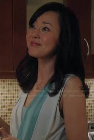 WornOnTV: Savi's striped dress with lace sleeves and navy vest