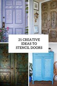 Creative Ideas To Stencil Doors Cover Stenciled Doors Painted Doors Doors Interior