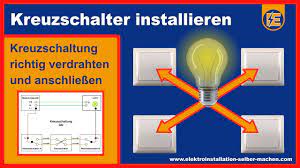 Der anschluss erfolgt über die korrespondieren drähte der wechselschaltung. Kreuzschalter Richtig Anschliessen Und Verdrahten Elektroinstallation Kreuzschaltung Youtube