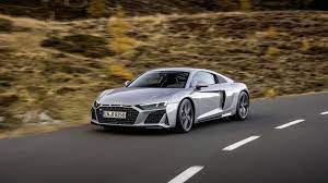8.5 1920x1080 19154 audi, спорткар, вид сзади. Fotos Audi R8 V10 2020 Rwd Coupe Grau Bewegung Auto 2560x1440