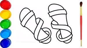 Easy Drawing For Kids Draw And Color The Sandals Learn Coloring For Children Youtube 1 hour (depends on the size of the mandala) experience level: easy drawing for kids draw and color the sandals learn coloring for children