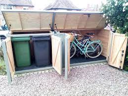 Duo Bin Store And Bike Shed Outdoor Bike Storage Bicycle Storage Shed Garden Bike Storage