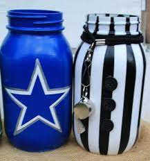 Custom Listing For Giselle B Etsy Dallas Cowboys Party Custom Football Mason Jar Projects