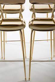 Olivia Gold Galvanised Bar Stools For Interior Design Contract Italian Style By Vela Arredamenti Furniture Made In Gold Bar Stools Bar Stools Iron Stools