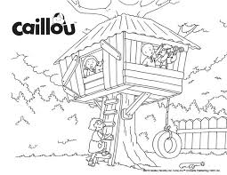 Get ready for some coloring fun with printable coloring pages from fun house toys. Caillou S Treehouse Fun Coloring Sheet Caillou Colouring Pages Activities