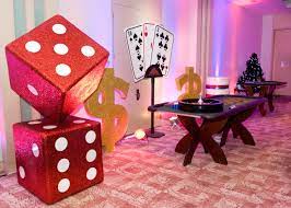 Collection by black fox events ltd. These Oversized Dice And Playing Cards Are Great For This Theme Casino Party Decorations Casino Theme Parties Casino Royale Theme