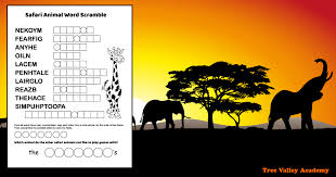 Maybe you would like to learn more about one of these? African Safari Animals Word Scramble Tree Valley Academy