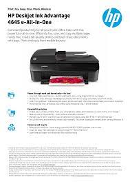 It really is an excellent product well maintained and exceptional value for money. Hp Deskjet Ink Advantage 4645 E All In One Manualzz