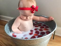 A Strawberry Milk Bath Photoshoot Kisses Caffeine