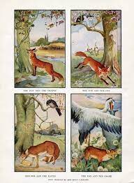 Vintage 1930 S Aesop Fables Fox Fables Illustration Etsy Aesops Fables Fox Illustration Fairytale Illustration
