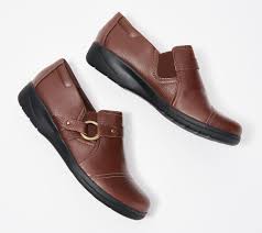 Scholl's insoles are easy to use with any shoes you are already wearing and are compatible with most shoe styles. Clarks Collection Leather Slip On Shoes Cheyn Fame Qvc Com