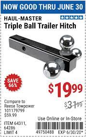 We did not find results for: Haul Master Triple Ball Trailer Hitch For 19 99 Harbor Freight Coupons