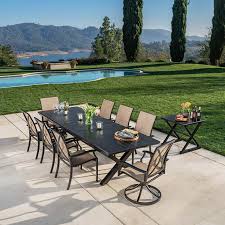 Patio furniture | dining sets. Walcott 10 Piece Sling Dining Set With Expanding Table Costco