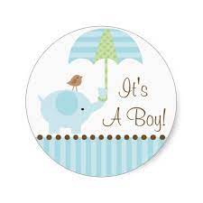 Baby Elephant Umbrella It S A Boy Sticker Zazzle Com Boys Sticker Baby Stickers Umbrella Baby Shower