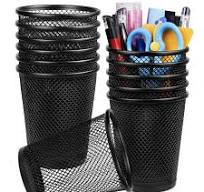 Gwybkq Pen Holder for Desk Mesh Pen Cups Metal Pencil Holder 12 Packs Desk  Organizers and Storage