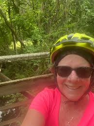 Ride #6 27 miles YTD:152.88 Started at the fair ground and took the  Pumpkinvine. It's starting to green up and get color 💚💜🧡 Tried to get  photos