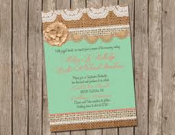 Mint And Coral Burlap Wedding Invitation Bridal Shower Digital File Printable Burlap Wedding Invitations Invitations Wedding