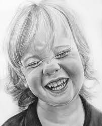 Pencil On Paper Drawing Sketch Of Baby Or Child Custom Portrait Portrait Drawing Baby Portraits