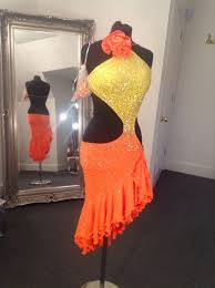 Cara Coutre Yellow And Orange Latin Dress Latin Dress Dance Dresses Ballroom Dress