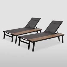 waterloo 2pk mesh and aluminum table chaise lounge gray christopher knight home in 2021 sun lounger outdoor chaise lounge outdoor chaise