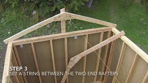 The first step is really important to begin the job as this will make sure you have an accurate measurement of how big you want your truss to be. How To Build A Shed Part 7 Shed Roof Framing Youtube