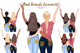 Download Custom Best Friends Clipart Besties Clipart Friends Clipart 310764 Illustrations Design Bundles