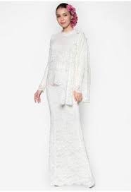 Tuberose Lace Kurung From Rizalman Bridalwear For Zalora In White 1 Nikah Dress Nikah Outfit Malay Wedding Dress