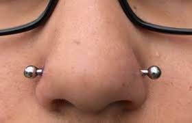 Nasallang, bogo nose ornement, stainless steel nose jewelry for double piercings piercings, $13.41+. Piercing Nasallang Tus Piercings