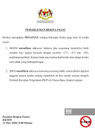 Akta berkaitan dengan kesalahan di bawah media sosial. Kkmm Sah Dua Berita Palsu