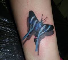 Download Blue 3d Butterfly Tattoo Designs