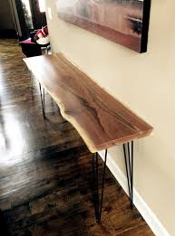 Walnut Console Table Black Walnut Console Table Modern Table Live Edge Table Natural Wood Table Wood Slab Table Live Edge Table