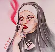 Ни так давно пересматривала Эйфорию и очень захотелось нарисовать Кэт в её  образе монашки #Эйфория #Кэт..