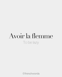 Avoir La Flemme To Be Lazy A Vwaʁ La Flɛm Fun Fac In 2020 French Love Quotes French Words French Quotes